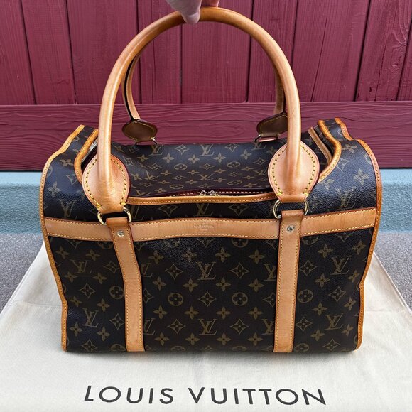 Authentic~LOUIS VUITTON~Monogram Canvas Sac Chien 40 Dog/Pet Carrier~LV Dustbag - Picture 1 of 16